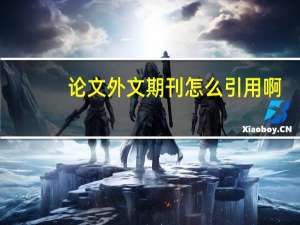 论文外文期刊怎么引用啊