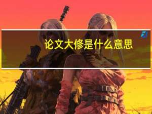 论文大修是什么意思