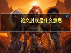 论文封底是什么意思