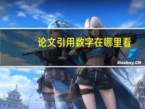 论文引用数字在哪里看