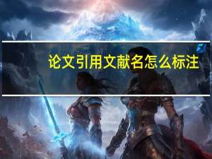论文引用文献名怎么标注