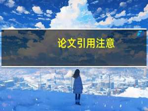 论文引用注意