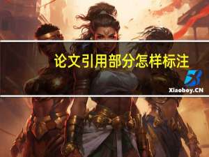 论文引用部分怎样标注