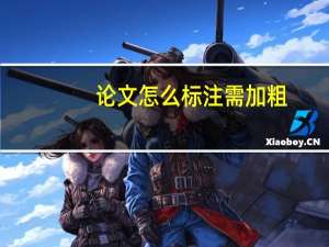 论文怎么标注需加粗