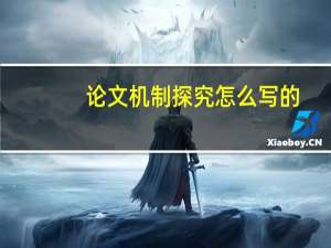 论文机制探究怎么写的