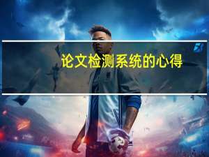 论文检测系统的心得