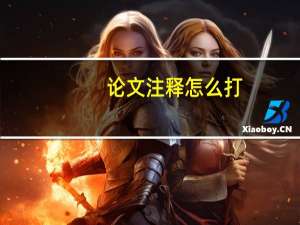 论文注释怎么打
