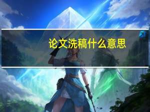 论文洗稿什么意思