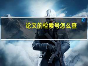 论文的检索号怎么查