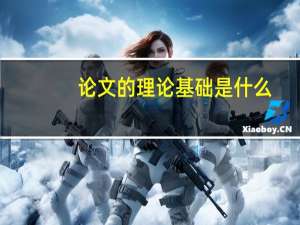 论文的理论基础是什么