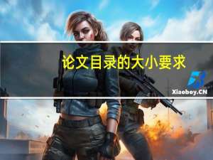 论文目录的大小要求