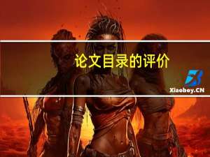 论文目录的评价