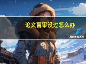 论文盲审没过怎么办