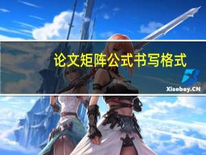 论文矩阵公式书写格式