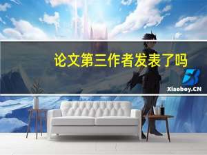论文第三作者发表了吗