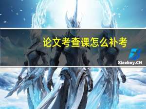 论文考查课怎么补考