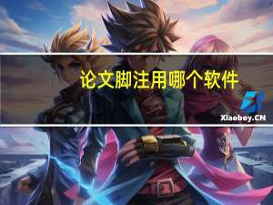 论文脚注用哪个软件