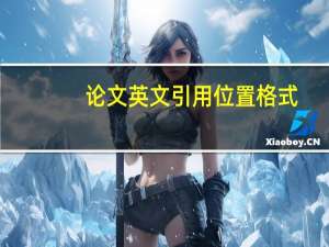 论文英文引用位置格式