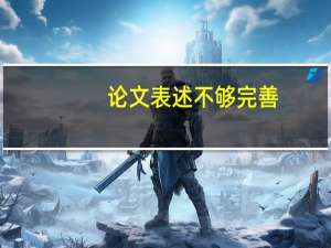 论文表述不够完善