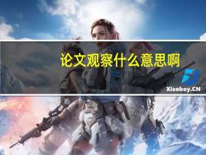 论文观察什么意思啊