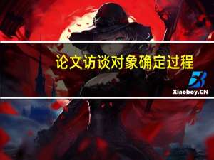 论文访谈对象确定过程