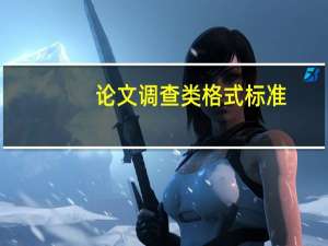 论文调查类格式标准