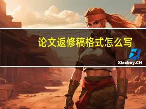 论文返修稿格式怎么写