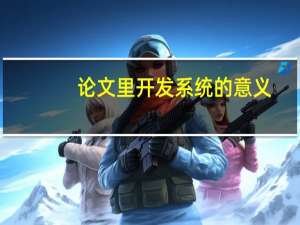 论文里开发系统的意义