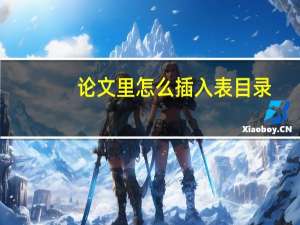 论文里怎么插入表目录
