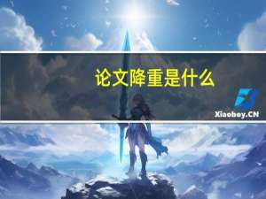 论文降重是什么