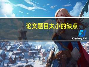 论文题目太小的缺点