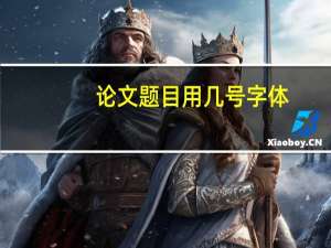 论文题目用几号字体