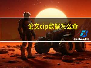 论文cip数据怎么查