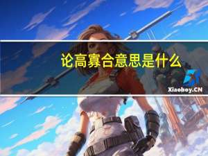 论高寡合意思是什么