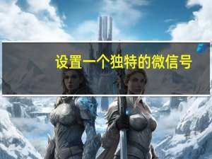 设置一个独特的微信号（独特的微信号）