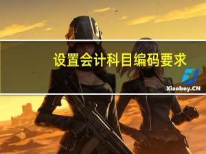 设置会计科目编码要求