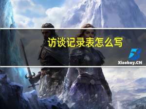 访谈记录表怎么写