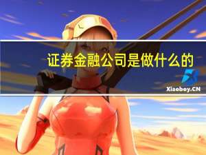 证券金融公司是做什么的（金融公司是做什么的）