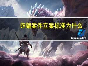 诈骗案件立案标准为什么