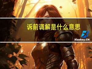 诉前调解是什么意思