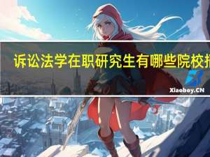 诉讼法学在职研究生有哪些院校招生