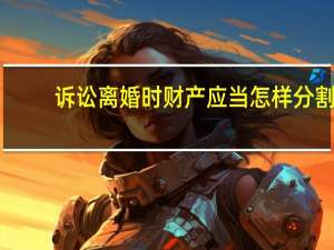 诉讼离婚时财产应当怎样分割