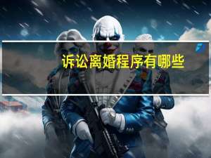 诉讼离婚程序有哪些