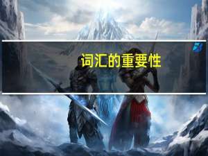 词汇的重要性