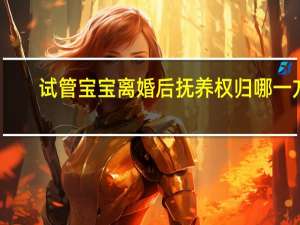 试管宝宝离婚后抚养权归哪一方