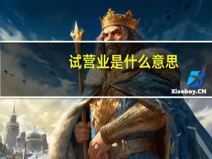 试营业是什么意思