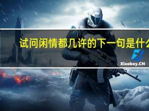 试问闲情都几许的下一句是什么