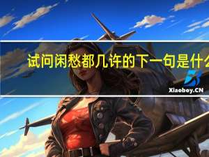 试问闲愁都几许的下一句是什么