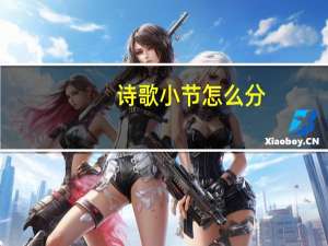 诗歌小节怎么分