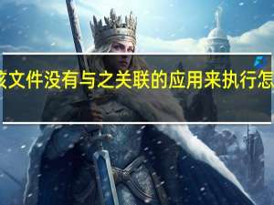 该文件没有与之关联的应用来执行怎么解决（该文件没有与之关联的程序）